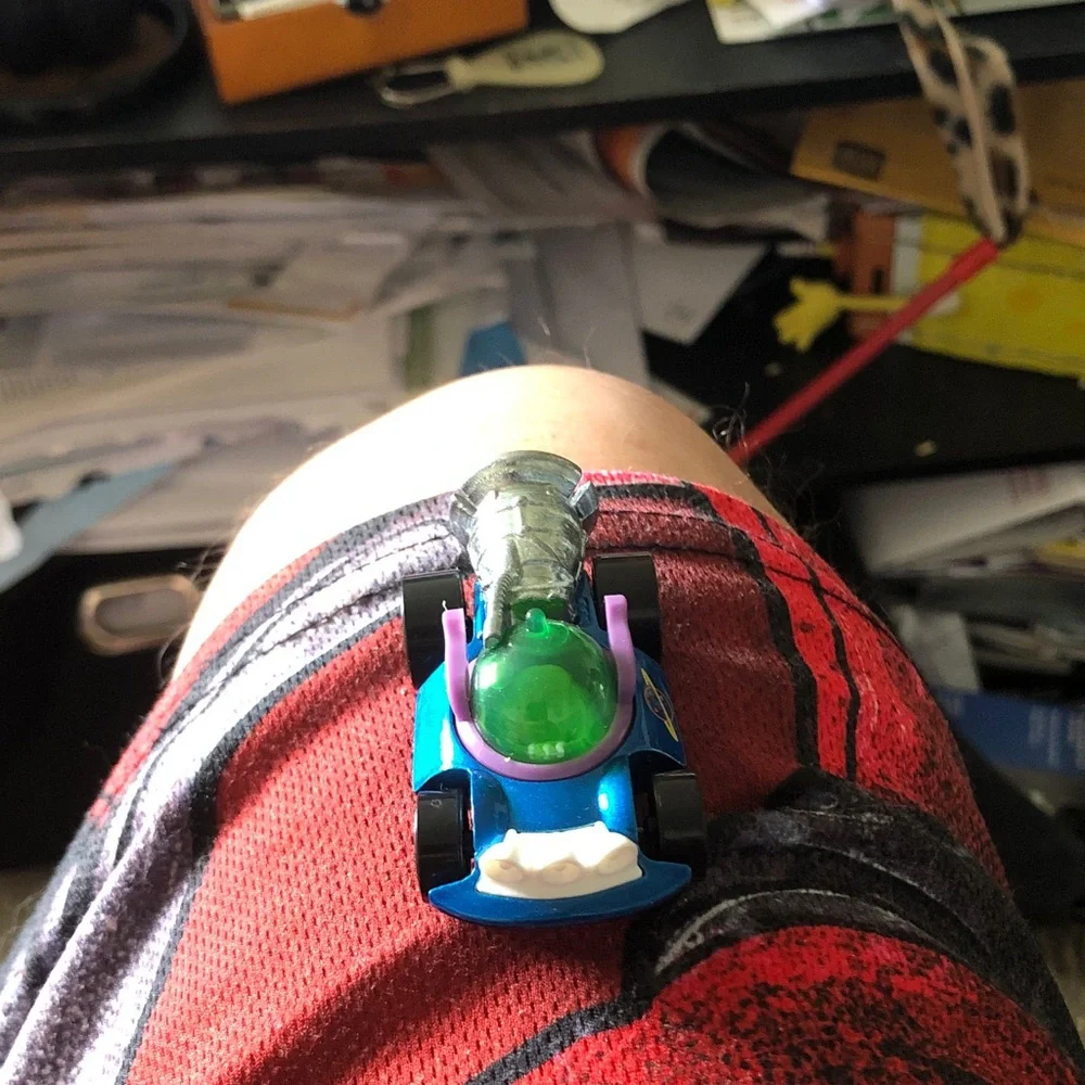 Blue and Green Kids Toy Car with Transparent Canopy